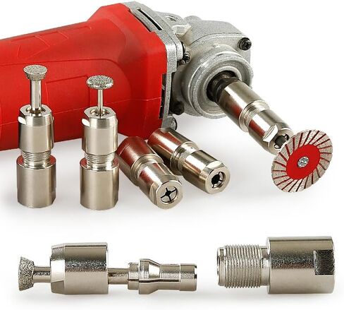 LOZLIN Angle Grinder Modified Adapter 5/8-11 Thread Straight Grinder Chuck Converter Heavy Duty Power Tool Accessory for Grinding Polishing Metalworking, 3/6mm-Silver in Kuwait