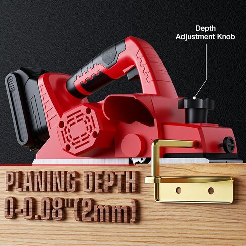 Cordless Planer for Milwaukee 18V MAX Battery, 3-1/4 Inch Power Planer with Brushless Motor, 30000CPM, 2mm Cut Depth, Wood Planer for Carpentry Home DIY Woodworking(No Battery) in Kuwait