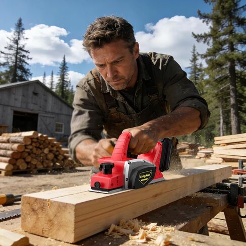 Cordless Planer for Milwaukee 18V MAX Battery, 3-1/4 Inch Power Planer with Brushless Motor, 30000CPM, 2mm Cut Depth, Wood Planer for Carpentry Home DIY Woodworking(No Battery) in Kuwait