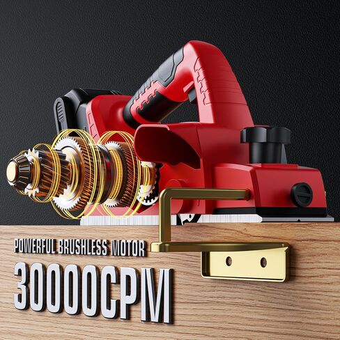 Cordless Planer for Milwaukee 18V MAX Battery, 3-1/4 Inch Power Planer with Brushless Motor, 30000CPM, 2mm Cut Depth, Wood Planer for Carpentry Home DIY Woodworking(No Battery) in Kuwait