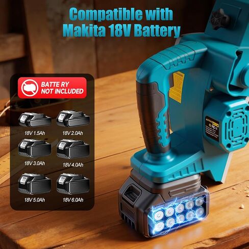 Cordless Hand Planer Compatible with Makita 18V Battery (Tool Only, No Battery), 3-1/4" Brushless Electric Wood Planer, 30000 CPM Power Planer with Precision Depth Adjustment for Woodworking in Kuwait