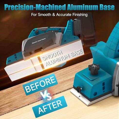 Cordless Hand Planer Compatible with Makita 18V Battery (Tool Only, No Battery), 3-1/4" Brushless Electric Wood Planer, 30000 CPM Power Planer with Precision Depth Adjustment for Woodworking in Kuwait