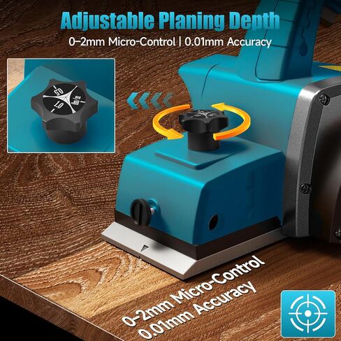 Cordless Hand Planer Compatible with Makita 18V Battery (Tool Only, No Battery), 3-1/4" Brushless Electric Wood Planer, 30000 CPM Power Planer with Precision Depth Adjustment for Woodworking in Kuwait