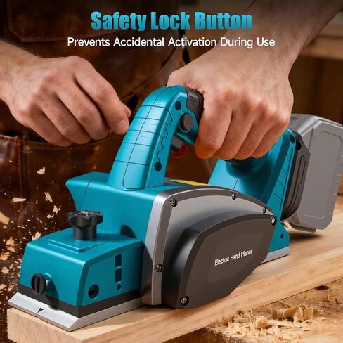 Cordless Hand Planer Compatible with Makita 18V Battery (Tool Only, No Battery), 3-1/4" Brushless Electric Wood Planer, 30000 CPM Power Planer with Precision Depth Adjustment for Woodworking in Kuwait