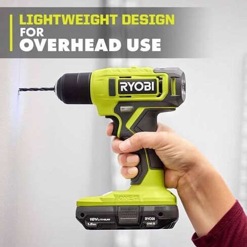 Ryobi ONE+ 18V Cordless 3/8 in. طقم مثقاب/مفك مع بطارية 1.5 أمبير وشاحن وحافظة Buho in Kuwait