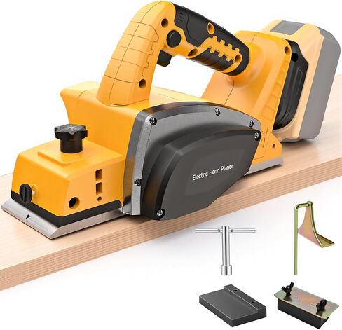 Cordless Handheld Planer Compatible with Dewalt 20V Battery (Tool Only), 15000RPM Power Motor, 3-1/4 Inch Electric Hand Wood Planer for Woodworking, Carpentry, and Home DIY in Kuwait