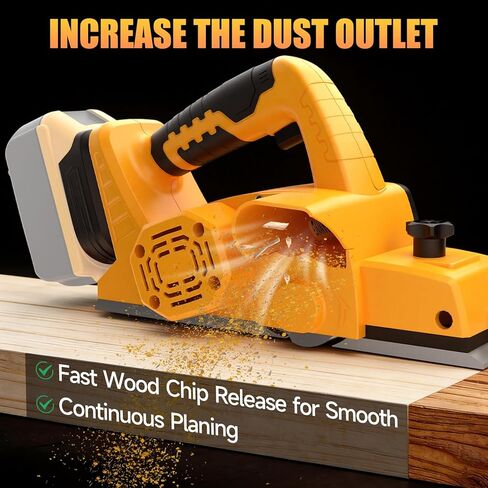 Cordless Handheld Planer Compatible with Dewalt 20V Battery (Tool Only), 15000RPM Power Motor, 3-1/4 Inch Electric Hand Wood Planer for Woodworking, Carpentry, and Home DIY in Kuwait