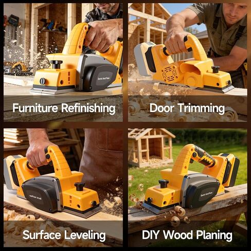 Cordless Handheld Planer Compatible with Dewalt 20V Battery (Tool Only), 15000RPM Power Motor, 3-1/4 Inch Electric Hand Wood Planer for Woodworking, Carpentry, and Home DIY in Kuwait
