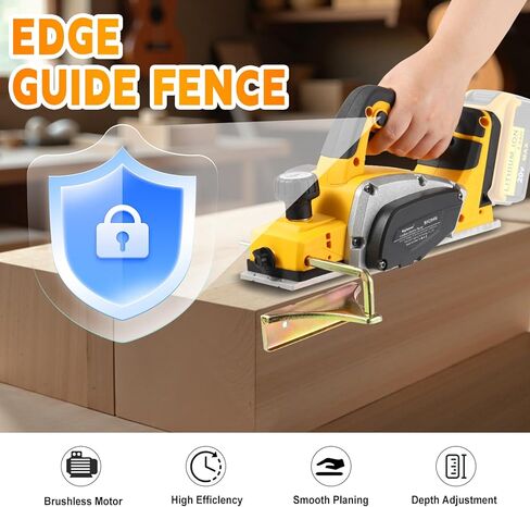 3-1/4-Inch Cordless Electric Hand Planer | Compatible with Dewalt 20V Battery (Tool Only, Brushless Motor) | 15000 RPM Wood Planer for Woodworking, Carpentry & DIY in Kuwait