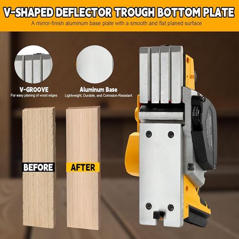 3-1/4-Inch Cordless Electric Hand Planer | Compatible with Dewalt 20V Battery (Tool Only, Brushless Motor) | 15000 RPM Wood Planer for Woodworking, Carpentry & DIY in Kuwait
