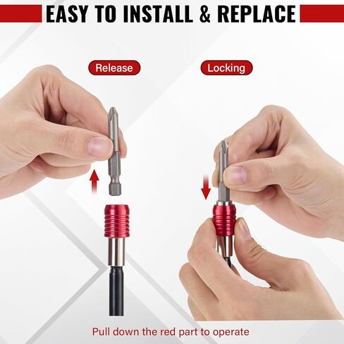 Magnetic Drill Bit Extension Set 4 Pcs (2/4/6/12’’), 1/4’’ Hex CR-V Steel Quick Release Bit Holder for Impact Driver, Screwdriver Bit Nut Drill Socket in Kuwait