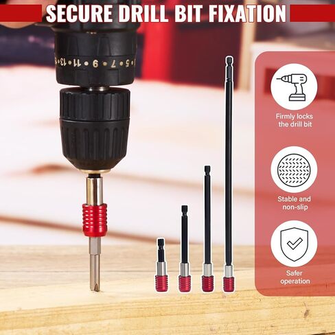 Magnetic Drill Bit Extension Set 4 Pcs (2/4/6/12’’), 1/4’’ Hex CR-V Steel Quick Release Bit Holder for Impact Driver, Screwdriver Bit Nut Drill Socket in Kuwait