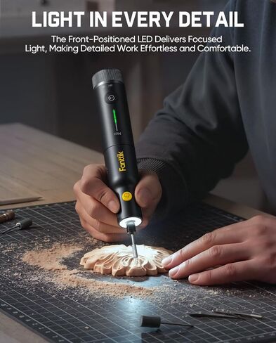 Fanttik F2 Pro Kit Cordless Rotary Tool Kit, Strong Motor, 5 Variable Speed, 25000 RPM, 44 Accessories, for 3D Printed Sanding, Polishing, Drilling, Carving, Cutting DIY Crafts in Flip-Top Case in Kuwait