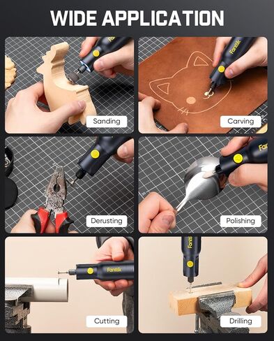 Fanttik F2 Pro Kit Cordless Rotary Tool Kit, Strong Motor, 5 Variable Speed, 25000 RPM, 44 Accessories, for 3D Printed Sanding, Polishing, Drilling, Carving, Cutting DIY Crafts in Flip-Top Case in Kuwait