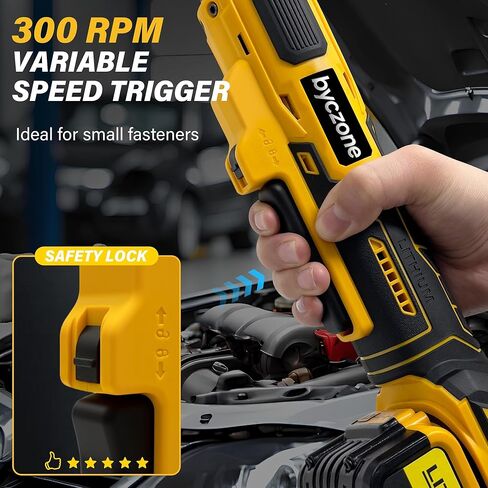 3/8" Cordless Ratchet Wrench for Dewalt 20V Battery (Without Battery), 45ft-lbs(61N.m) Electric Power Ratchet with Variable Speed, 7 Sockets, 3/8" to 1/4" Adapter, for Automotive Repair in Kuwait