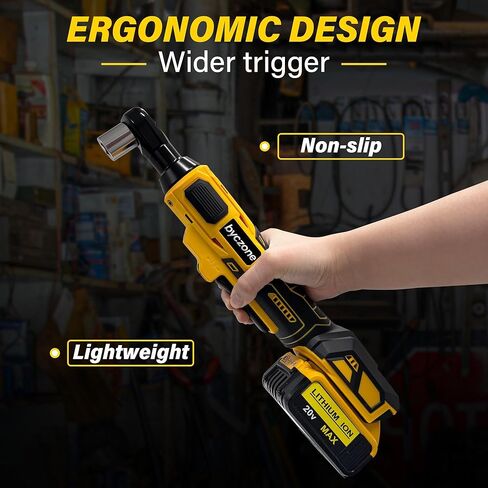3/8" Cordless Ratchet Wrench for Dewalt 20V Battery (Without Battery), 45ft-lbs(61N.m) Electric Power Ratchet with Variable Speed, 7 Sockets, 3/8" to 1/4" Adapter, for Automotive Repair in Kuwait