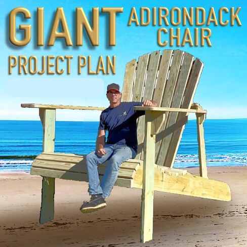 Giant Adirondack Chair Project Plan Booklet with Full Size Paper Templates Bundle– DIY Oversized Outdoor Furniture Made in USA in Kuwait