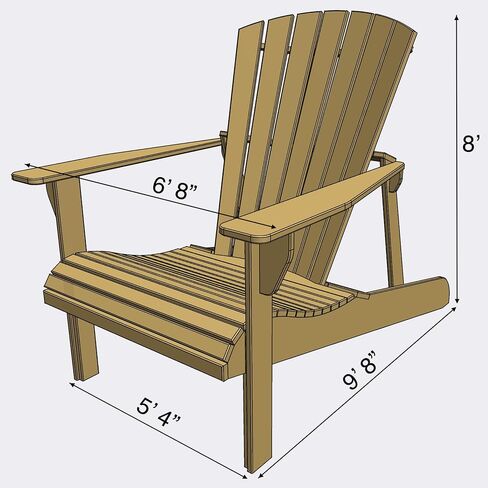 Giant Adirondack Chair Project Plan Booklet with Full Size Paper Templates Bundle– DIY Oversized Outdoor Furniture Made in USA in Kuwait
