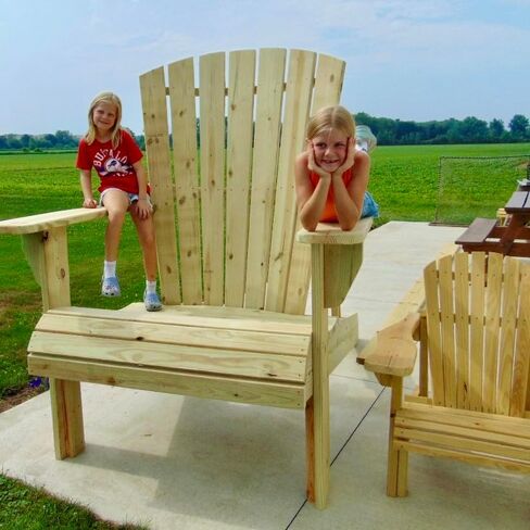 Giant Adirondack Chair Project Plan Booklet with Full Size Paper Templates Bundle– DIY Oversized Outdoor Furniture Made in USA in Kuwait