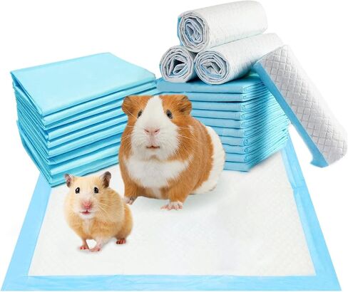 Hamiledyi 50PCS Rabbit Pee Pads Disposable Bunny Pads Potty Training Pee Pads Regular Size(23.62“ x 17.72") Charcoal Leak-Proof Super Absorbent for Rabbits and Small Pets in Kuwait