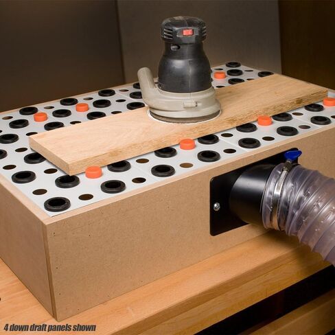 Peachtree Woodworking Down Draft Panel Set of 2 with Non-Slip Rubber Grommets and Orange Stops - PW3592 in Kuwait