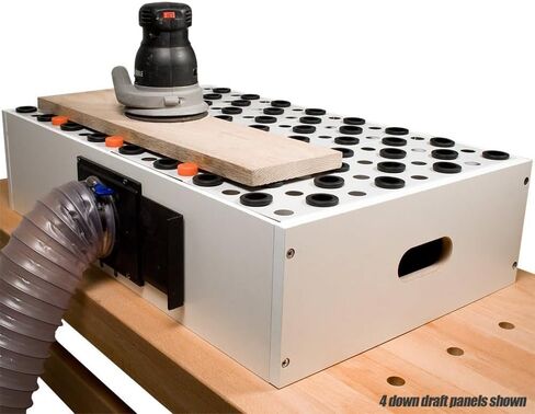 Peachtree Woodworking Down Draft Panel Set of 2 with Non-Slip Rubber Grommets and Orange Stops - PW3592 in Kuwait