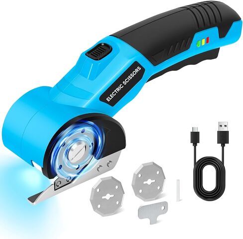 Upgraded Cordless Electric Scissors, Cardboard Cutter Electric 4.2V 360RPM 2000mAh, Rechargeable Electric Scissors for Cardboard,For Thin Cardboard Box Carpet Leather,Paper,Fabric,Carpet,Plastic in Kuwait