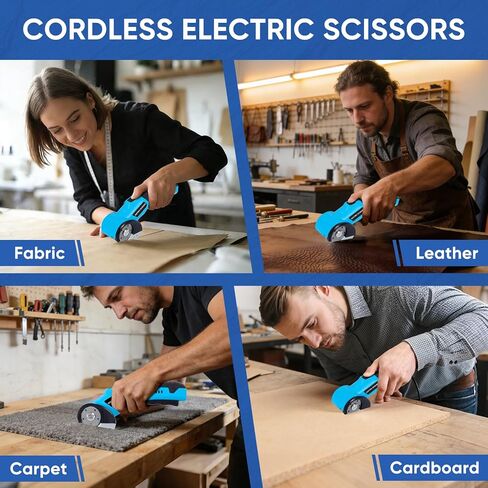 Upgraded Cordless Electric Scissors, Cardboard Cutter Electric 4.2V 360RPM 2000mAh, Rechargeable Electric Scissors for Cardboard,For Thin Cardboard Box Carpet Leather,Paper,Fabric,Carpet,Plastic in Kuwait