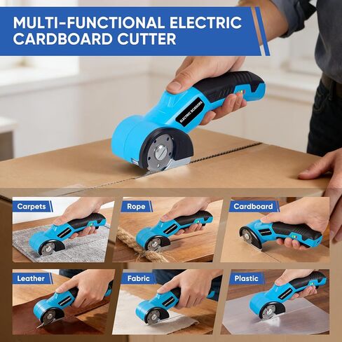 Upgraded Cordless Electric Scissors, Cardboard Cutter Electric 4.2V 360RPM 2000mAh, Rechargeable Electric Scissors for Cardboard,For Thin Cardboard Box Carpet Leather,Paper,Fabric,Carpet,Plastic in Kuwait