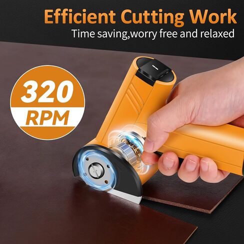 Cordless Electric Scissors - Rechargeable Cardboard Cutter for Fabric Cutting,Cardboard Cutter Electric with 2 x Stainless Steel Rotary Blade,Power Rotary Cutter for Leather Carpet Plastic Cutting in Kuwait
