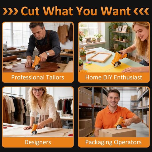Cordless Electric Scissors - Rechargeable Cardboard Cutter for Fabric Cutting,Cardboard Cutter Electric with 2 x Stainless Steel Rotary Blade,Power Rotary Cutter for Leather Carpet Plastic Cutting in Kuwait