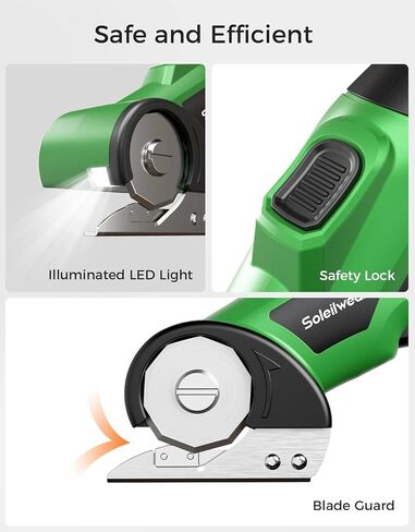 Cordless Rechargeable Electric Scissors, 4V Upgrade Motor Box Cutter, Portable Cardboard Cutter with Dual Blades, Safety Lock, LED Light for Leather Plastic Cutting in Kuwait