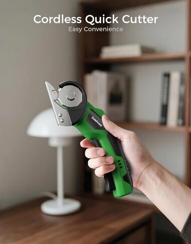 Cordless Rechargeable Electric Scissors, 4V Upgrade Motor Box Cutter, Portable Cardboard Cutter with Dual Blades, Safety Lock, LED Light for Leather Plastic Cutting in Kuwait
