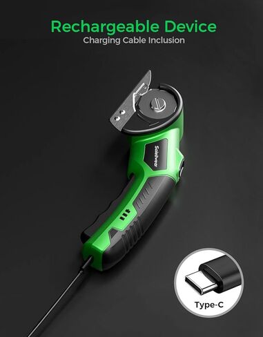 Cordless Rechargeable Electric Scissors, 4V Upgrade Motor Box Cutter, Portable Cardboard Cutter with Dual Blades, Safety Lock, LED Light for Leather Plastic Cutting in Kuwait