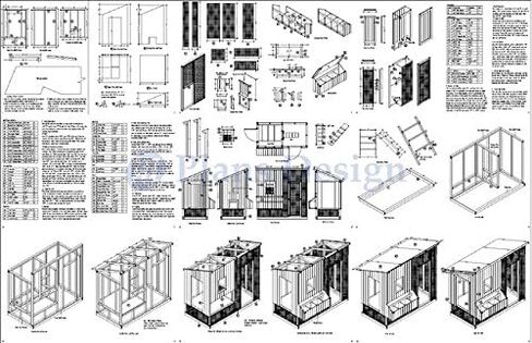 DIY حظيرة الدجاج / بيت الدجاجة 4 قدم × 8 قدم خطط مشروع على طراز السقف الحديث، تصميم 70408RM in Kuwait
