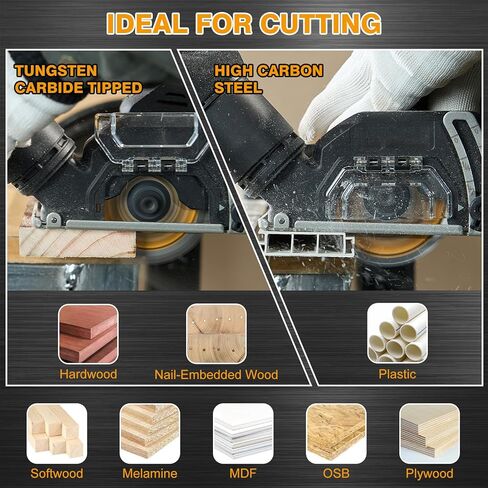 3 Inch Circular Saw Blades 36T TCT(Tungsten Carbide Tipped) & 80T with 3/8 Inch Arbor for Cutting Wood, Plastic, PCV, Acrylic, Aluminum, 4-Pack in Kuwait