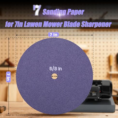 30 Pack 7" Sanding Disc for 2/3HP 500W Lawn Mower Blade Sharpener, 60 Grit Zirconia Sticky Wheel Replace 7" Lawn Mower Blade Sharpener and 10-8 Grinders Disc Paper in Kuwait