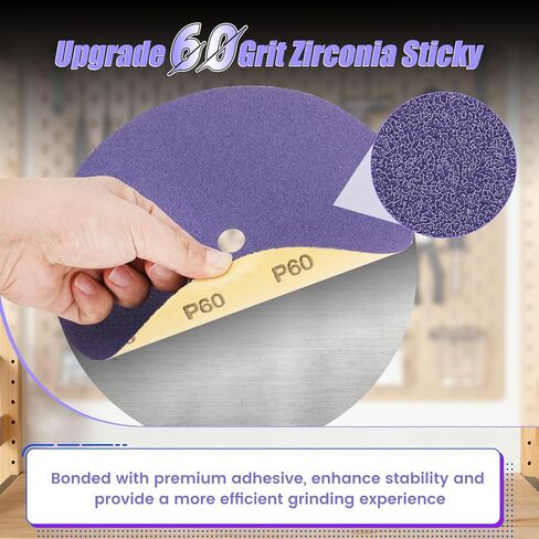 30 Pack 7" Sanding Disc for 2/3HP 500W Lawn Mower Blade Sharpener, 60 Grit Zirconia Sticky Wheel Replace 7" Lawn Mower Blade Sharpener and 10-8 Grinders Disc Paper in Kuwait