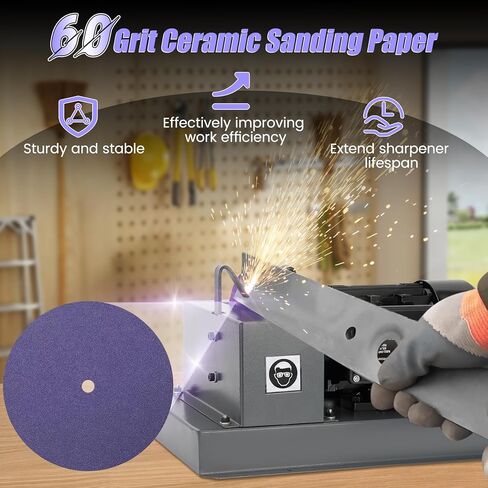 30 Pack 7" Sanding Disc for 2/3HP 500W Lawn Mower Blade Sharpener, 60 Grit Zirconia Sticky Wheel Replace 7" Lawn Mower Blade Sharpener and 10-8 Grinders Disc Paper in Kuwait