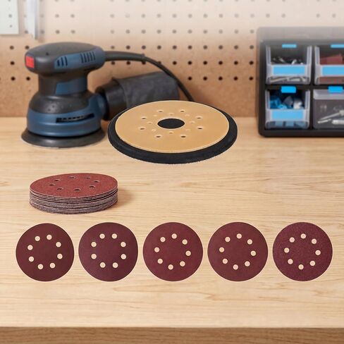 1 Pcs Sander Pads and 25 Pcs Sanding Discs Hook and Loop for Replacement for Black & Decker Sander Pad N601645 BDERO600 BDERO100 RO100B RO100K TS720 Q800K RO100 RO100 Q800K BT300，380278-00 Pads in Kuwait