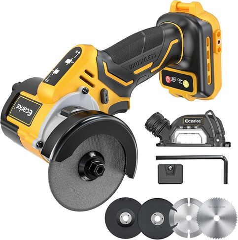 Ecarke Cordless Cut Off Tool Compatible with DeWalt 20V Battery(No Included),3" Circular Saw Brushless Motor with Blades, 20,000 RPM Mini Cut Off Tool Kit for Wood Metal Plastic Tile Stone Cutting in Kuwait