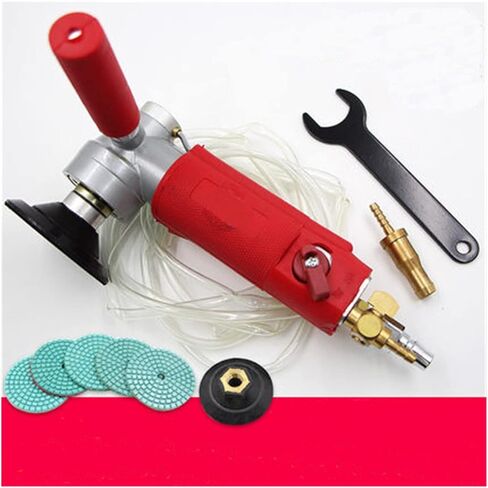 Suction Seam Setter 3inch/4inch Pneumatic Sander/Polisher for Polishing Pad Air Random Orbital Sander Dual-Action Sander Granite,Stone, Marble Slab Installation, 4inch Red-1 in Kuwait