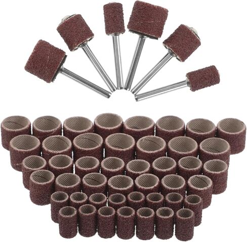 Sewroro 51pcs Sanding Drum Kit for Rotary Tools with Sanding Bands and Sleeves, Sandpaper Assortment for Rust Removal Polishing and DIY Model Grinding, Compatible with Drill Press in Kuwait