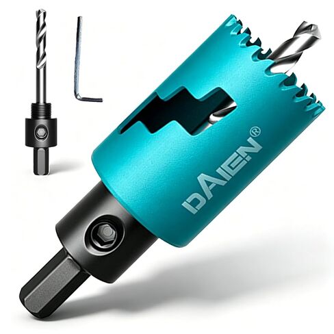 NEO DAIEN 38mm(1-1/2") M42 Cobalt Bi-Metal Hole Saw with 3/8''Arbor for Wood, Drywall, Plastic, Pipe, and Cabinet Installation Home DIY in Kuwait