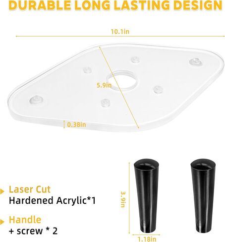 Clear Acrylic Router Base Plate with Dual Handles – Fits DeWalt DWP611 & DCW600B Compact Routers, Works with Standard Guide Bushings, 6" x 10", 3/8" Thick in Saudi Arabia