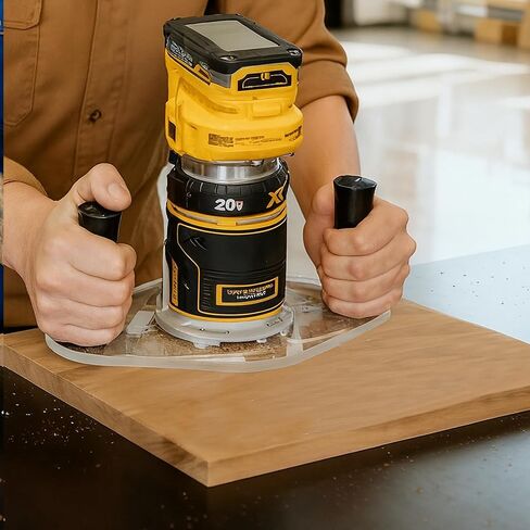Clear Acrylic Router Base Plate with Dual Handles – Fits DeWalt DWP611 & DCW600B Compact Routers, Works with Standard Guide Bushings, 6" x 10", 3/8" Thick in Saudi Arabia