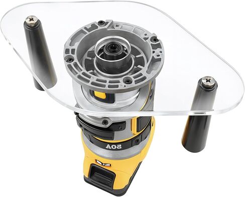 Clear Acrylic Router Base Plate with Dual Handles – Fits DeWalt DWP611 & DCW600B Compact Routers, Works with Standard Guide Bushings, 6" x 10", 3/8" Thick in Saudi Arabia