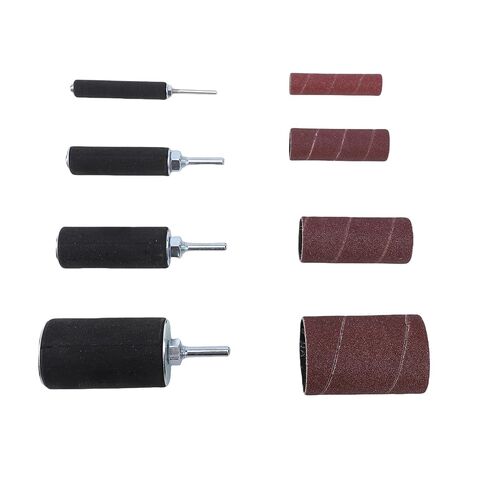 AMONIDA Drill Press Sanding Drum Kit, Universal 4 Size Sanding Drums, 80 120 Grit Spindle Sander Alumina Sleeves, Ideal for Rotary Tools Drill Press & Woodworking in Kuwait
