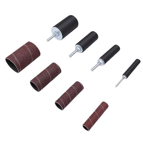 AMONIDA Drill Press Sanding Drum Kit, Universal 4 Size Sanding Drums, 80 120 Grit Spindle Sander Alumina Sleeves, Ideal for Rotary Tools Drill Press & Woodworking in Kuwait
