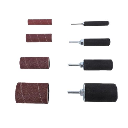 AMONIDA Drill Press Sanding Drum Kit, Universal 4 Size Sanding Drums, 80 120 Grit Spindle Sander Alumina Sleeves, Ideal for Rotary Tools Drill Press & Woodworking in Kuwait